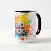 Vibrant Dad Rocks Splash Coffee Mug | Customizable Tasse (VorderseiteRechts)