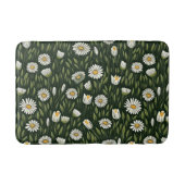 Vibrant Daisy Pattern with Lush Green Accents Badematte (Vorderseite)
