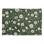 Vibrant Daisy Pattern with Lush Green Accents Kissenbezug (Rückseite-Links)