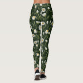 Vibrant Daisy Pattern with Lush Green Accents Leggings (Rückseite)