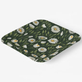 Vibrant Daisy Pattern with Lush Green Accents Pappteller (Gewinkelt)