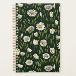 Vibrant Daisy Pattern with Lush Green Accents Planer