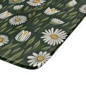 Vibrant Daisy Pattern with Lush Green Accents Schneidebrett (Ecke)