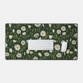 Vibrant Daisy Pattern with Lush Green Accents Schreibtischunterlage (Tastatur & Maus)