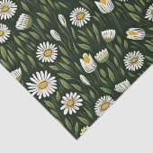 Vibrant Daisy Pattern with Lush Green Accents Seidenpapier (Ausschnitt)
