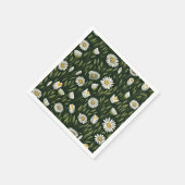 Vibrant Daisy Pattern with Lush Green Accents Serviette (Ecke)