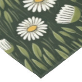 Vibrant Daisy Pattern with Lush Green Accents Tischdecke (Schrägansicht)