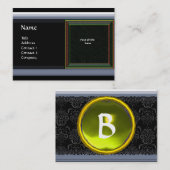 VIBRANT DAMASK MEMORY MONOGRAM Edelstein gelb Visitenkarte (Vorne/Hinten)