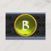 VIBRANT DAMASK MEMORY MONOGRAM Edelstein gelb Visitenkarte (Rückseite)