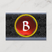 VIBRANT DAMASK MEMORY MONOGRAM Edelstein rot Visitenkarte (Rückseite)
