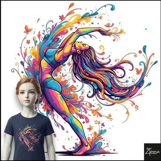 Vibrant Dance Flow Abstract Female Art Tri-Blend Shirt