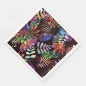 Vibrant Dark Tropical Leaf Pattern Paper Napkin Serviette (Ecke)