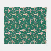 Vibrant Deep Emerald Fungi Cozy Dark Green Fleecedecke (Vorderseite (Horizontal))