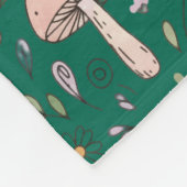 Vibrant Deep Emerald Fungi Cozy Dark Green Fleecedecke (Ecke)