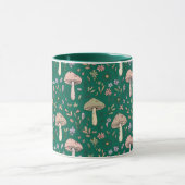 Vibrant Deep Emerald Fungi Seamless Pattern Luxury Tasse (Zentrum)