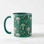 Vibrant Deep Emerald Fungi Seamless Pattern Luxury Tasse (Links)