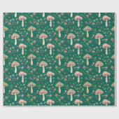 Vibrant Deep Emerald Green Fungi Seamless Pattern Geschenkpapier (Flach)
