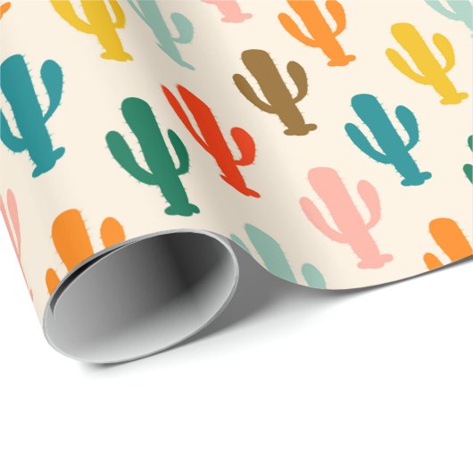 Vibrant Desert Botanical Gift Wrap Geschenkpapier (Rolleneckpunkt)