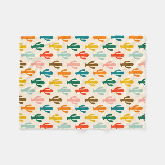 Vibrant Desert Botanical Throw Blanket Fleecedecke (Vorderseite (Horizontal))