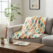 Vibrant Desert Botanical Throw Blanket  Fleecedecke