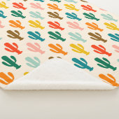 Vibrant Desert Botanical Throw Blanket  Sherpadecke (3/4)