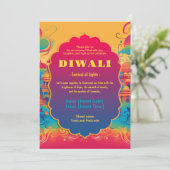 Vibrant Diwali Harmon Einladung (Stehend Vorderseite)