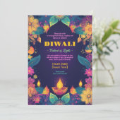 Vibrant Diwali Radiance Einladung (Stehend Vorderseite)