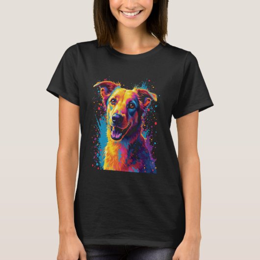 Vibrant Dog Artwork T-Shirt (Vorderseite)