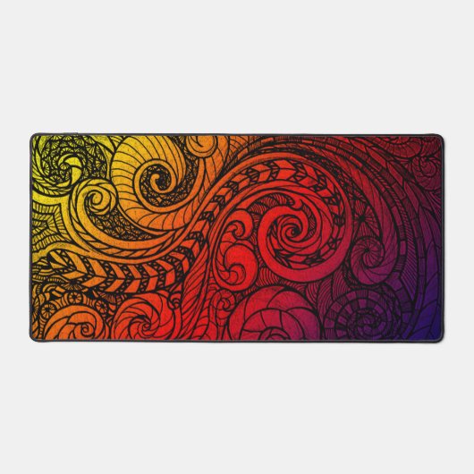Vibrant Doodle Art Schreibtischunterlage (Vorderseite)