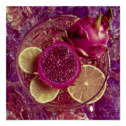 Vibrant Dragon Fruit Lemon Bowl Poster (Vorderseite)