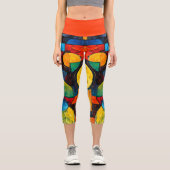 Vibrant Dreams Geometry – Bold Modern Abstract Art Capri Leggings (Vorderseite)