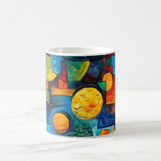 Vibrant Dreams Geometry – Bold Modern Abstract Art Kaffeetasse (Mittel)