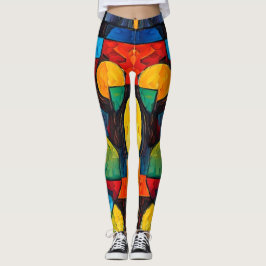Vibrant Dreams Geometry – Bold Modern Abstract Art Leggings
