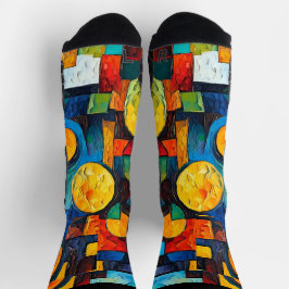 Vibrant Dreams Geometry – Bold Modern Abstract Art Socken