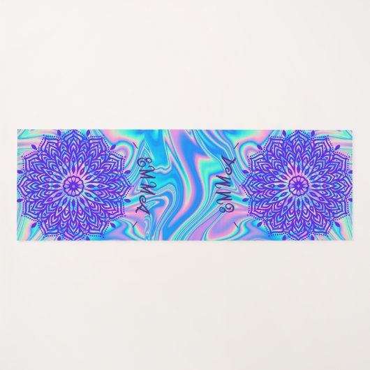 VIBRANT ELEGANT KUSTOMIZEDBEACH VIBE GLASS MANDALA YOGAMATTE (Vorderseite (Horizontal))