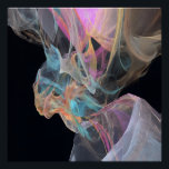 Vibrant Energy Swirl Pink Turquoise Glow Poster<br><div class="desc">Swirling ribbons of electric turquoise, vivid magenta, fiery coral, golden yellow, peach, and deep teal twist in a radiant, semi-transparent energy burst. Gossamer threads and luminous veils flow outward from a glowing pink-magenta core against pure black, creating intense motion, depth, and high-vibrational light. The composition radiates creative ignition, emotional awakening,...</div>