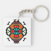 Vibrant Ethnic Zen Schlüsselanhänger (Rückseite)
