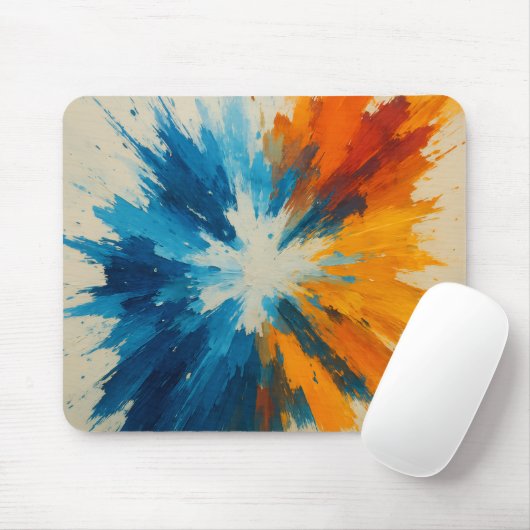 Vibrant Explosion – Abstract Expressionist Energy Mousepad (Mit Mouse)