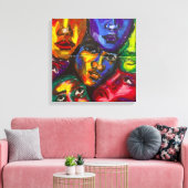 Vibrant Expressionist Faces Leinwanddruck (Insitu (Wohnzimmer))