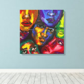 Vibrant Expressionist Faces Leinwanddruck (Insitu (Holzboden))