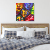 Vibrant Expressionist Faces Leinwanddruck (Insitu (Schlafzimmer))