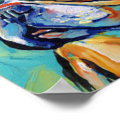 Vibrant Expressionist Frenchie Pop Art Portrait Poster (Ecke)