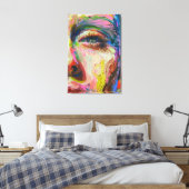 Vibrant Expressionist Portrait – Textured Abstract Leinwanddruck (Insitu (Schlafzimmer))