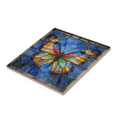 Vibrant Faux Stained Glass Butterfly Mosaic Art Fliese (Seite)