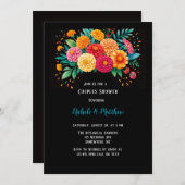 Vibrant Fiesta Wedding Bouquet Couples Dusche Einladung (Vorne/Hinten)