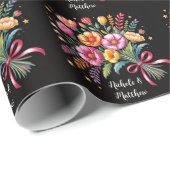 Vibrant Fiesta Wedding Bouquet Wedding Geschenkpapier (Rolleneckpunkt)