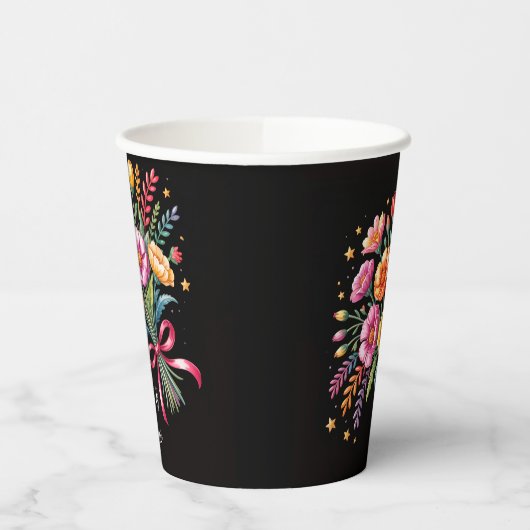 Vibrant Fiesta Wedding Bouquet Wedding Pappbecher (Links)