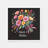 Vibrant Fiesta Wedding Bouquet Wedding Serviette (Vorderseite)