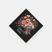 Vibrant Fiesta Wedding Bouquet Wedding Serviette (Ecke)