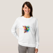 Vibrant Flight – Watercolor Hummingbird Explosion T-Shirt (Vorne ganz)
